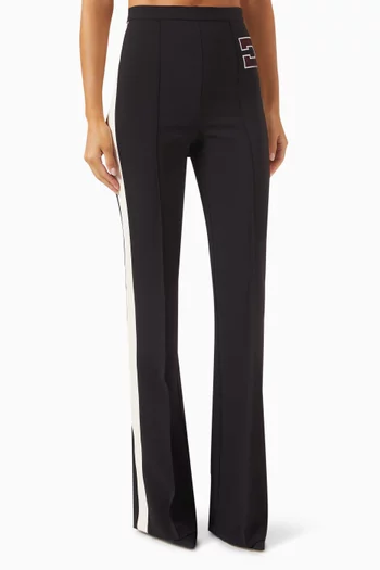 Logo Embroidery Pants in Crepe