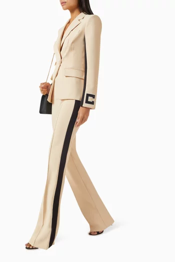 Logo Embroidery Pants in Crepe