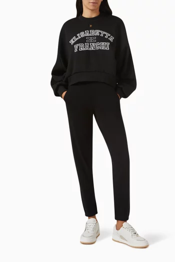 Cropped Sweatshirt in Cotton Blend