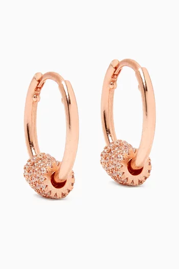 Oval Mini Hoop Earrings in Rose gold-plated Sterling Silver