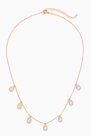 Seven-Drop Necklace in Rose Gold-plated Sterling Silver