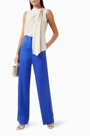 High-waist Pants in Satin