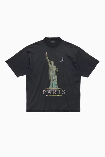 Unisex Paris Liberty Medium Fit T-shirt in Cotton