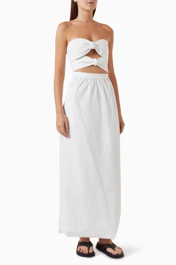 Double-knot Maxi Dress in Stretch-cotton