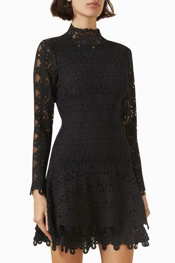 Joy Guipure Mini Dress in Lace