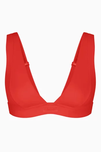 Plunge Bikini Top in Stretch Nylon