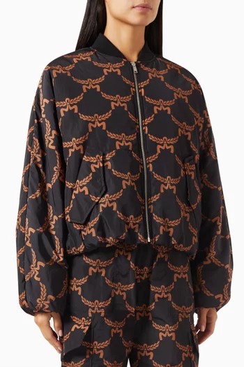 Lauretos Monogram Bomber Jacket in Re-nylon