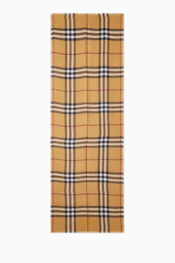 Check Reversible Scarf in Wool-blend