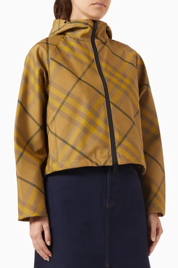 Check-motif Zip Jacket