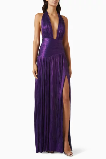 Jemma Open-back Slit Gown