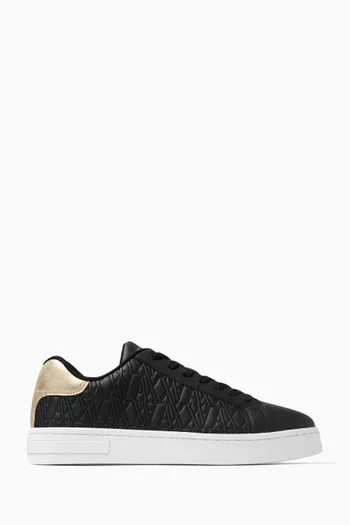 London AX Logo Sneakers in Faux Leather