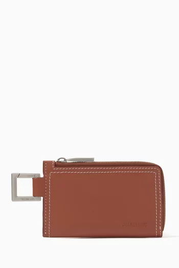 Le Porte-zippé Cuerda Cardholder in Leather