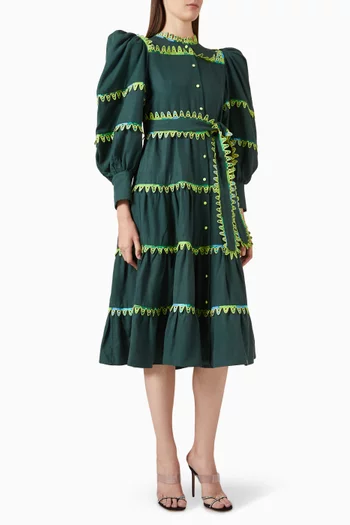 Hasu Tiered Midi Dress in Tencel Blend