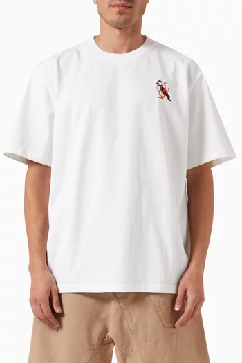 Puffin Embroidery T-shirt in Cotton