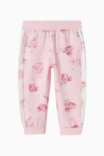 Floral Print Sweatpants in Stretch Cotton