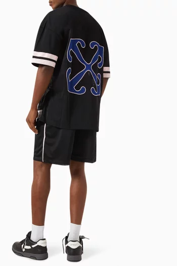 Logo-embroidered Football T-shirt in Mesh
