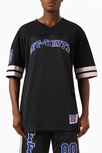 Logo-embroidered Football T-shirt in Mesh