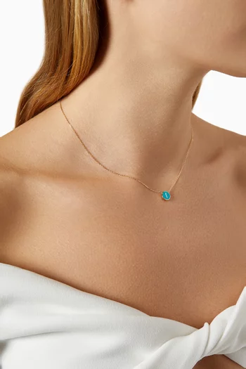 قلادة أولى بحلية دائرية وحرف "أ" ذهب عيار 18