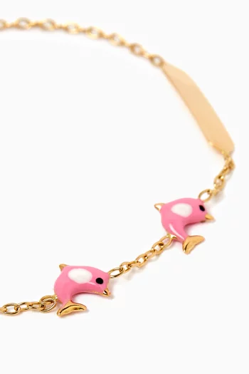 Dolphin Enamel Bracelet in 18kt Gold