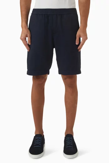 Drawstring Shorts in Cotton-linen Blend