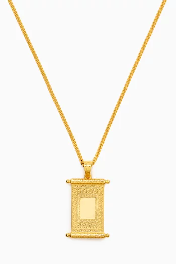 Ancient Scroll Necklace in Gold-plated Sterling Silver