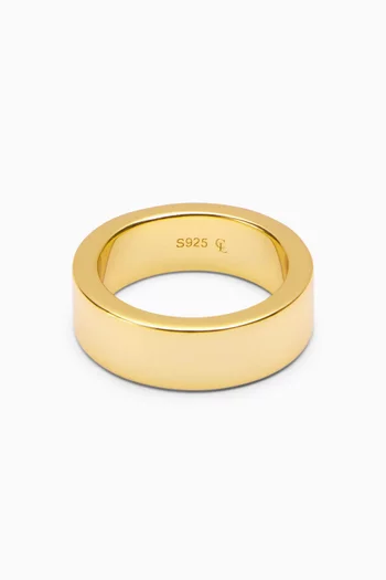 خاتم فيتا فضة إسترلينية مطلية بالذهب