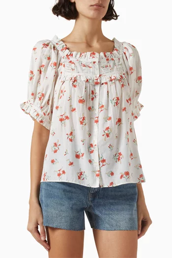 Farley Floral-print Top in Organic Cotton Blend