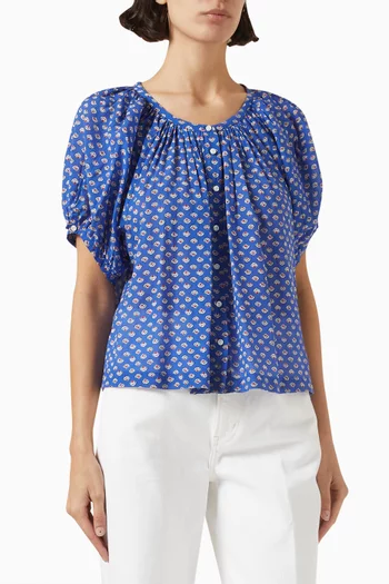 June Short-sleeve Top in Organic Cotton Blend