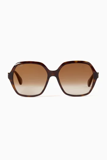 Double C Oversized Sunglasses in Recycled Acetate