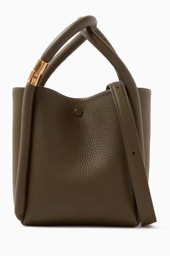 Small Lotus 14 Top-handle Bag in Pebbled Leather