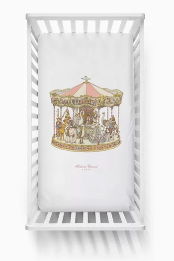 Carousel Fitted Sheet in Satin-finish Organic Cotton