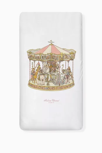 Carousel Fitted Sheet in Satin-finish Organic Cotton