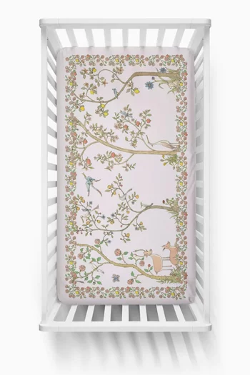 In Bloom Fitted Sheet in Satin-finish Organic Cotton