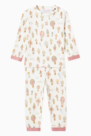 Hot Air Balloon Print Pyjama in Cotton
