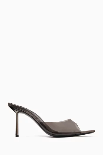 Bella 80 Peep-toe Mules in Plexi