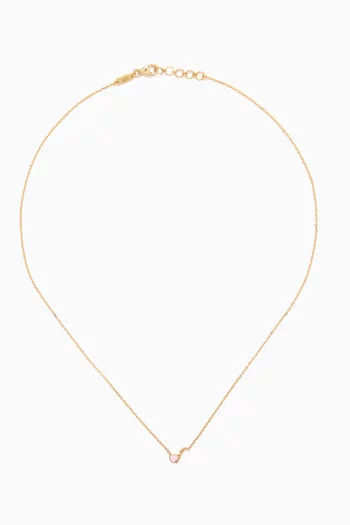Arabic Letter 'Alef' Heart Charm Necklace in 18kt Yellow Gold