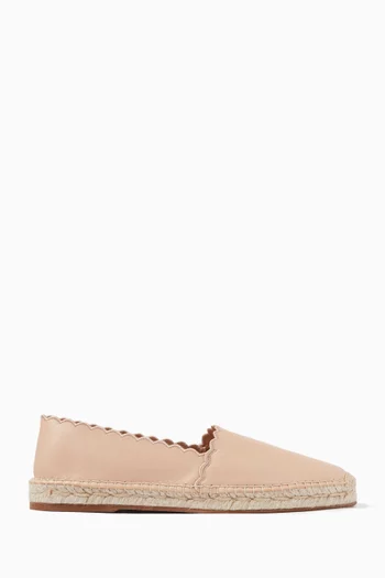 Pary Flat Espadrilles in Leather & Jute