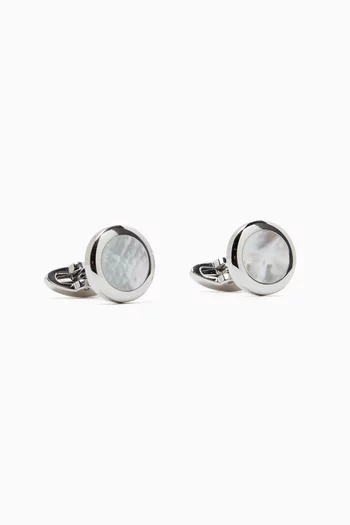 Classico Mother-of-pearl Cufflinks in Stainless Steel