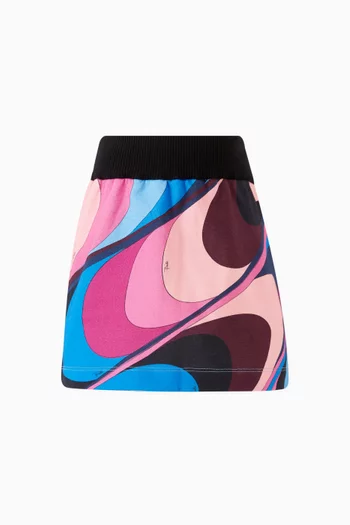 Viola-print Skirt in Cotton