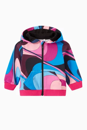 Onde-print Hoodie in Cotton