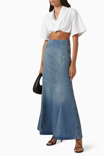 Shaquille Maxi Skirt in Denim