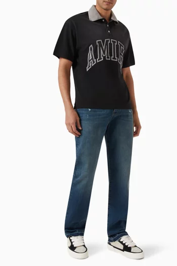 Released Hem Straight Jeans in Denim