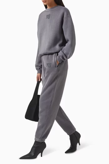 Puffed Logo Sweatpants in Cotton-terry