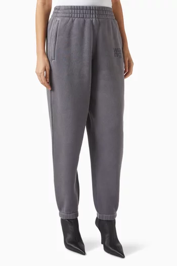 Puffed Logo Sweatpants in Cotton-terry