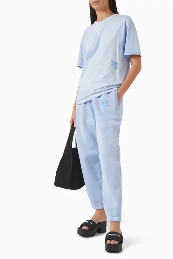Puffed Logo Sweatpants in Cotton-terry