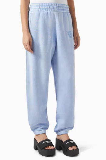 Puffed Logo Sweatpants in Cotton-terry