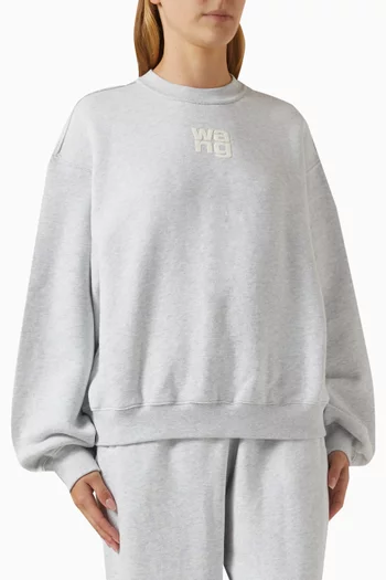 Embossed-logo Sweatshirt in Cotton