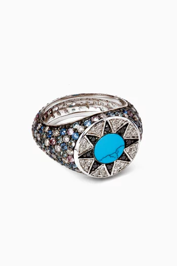 Ibiza Sapphire Element Pinky Ring in 18kt White Gold
