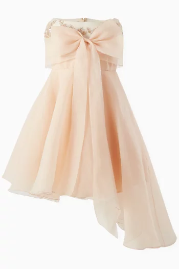 Marguerita Bow-embellished Dress in Chiffon