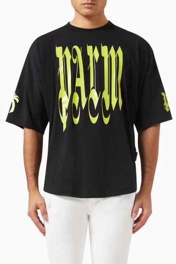 Gothic Logo Over T-shirt in Cotton